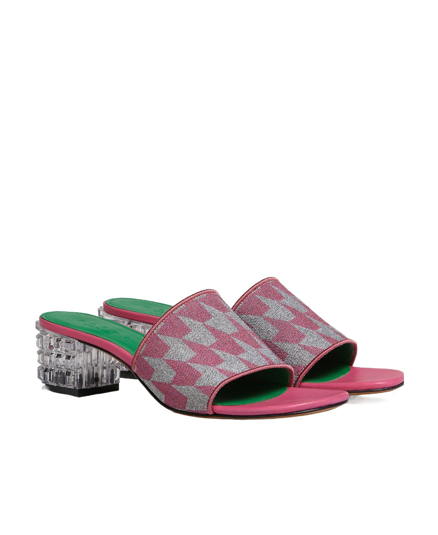 Marni Crystal-heel Patterned Sandals In Multicolor