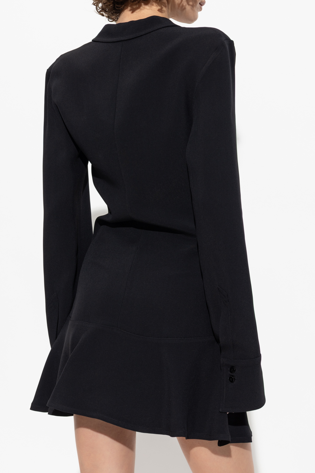 Attico Mini Dress With Deep V-neck In Black