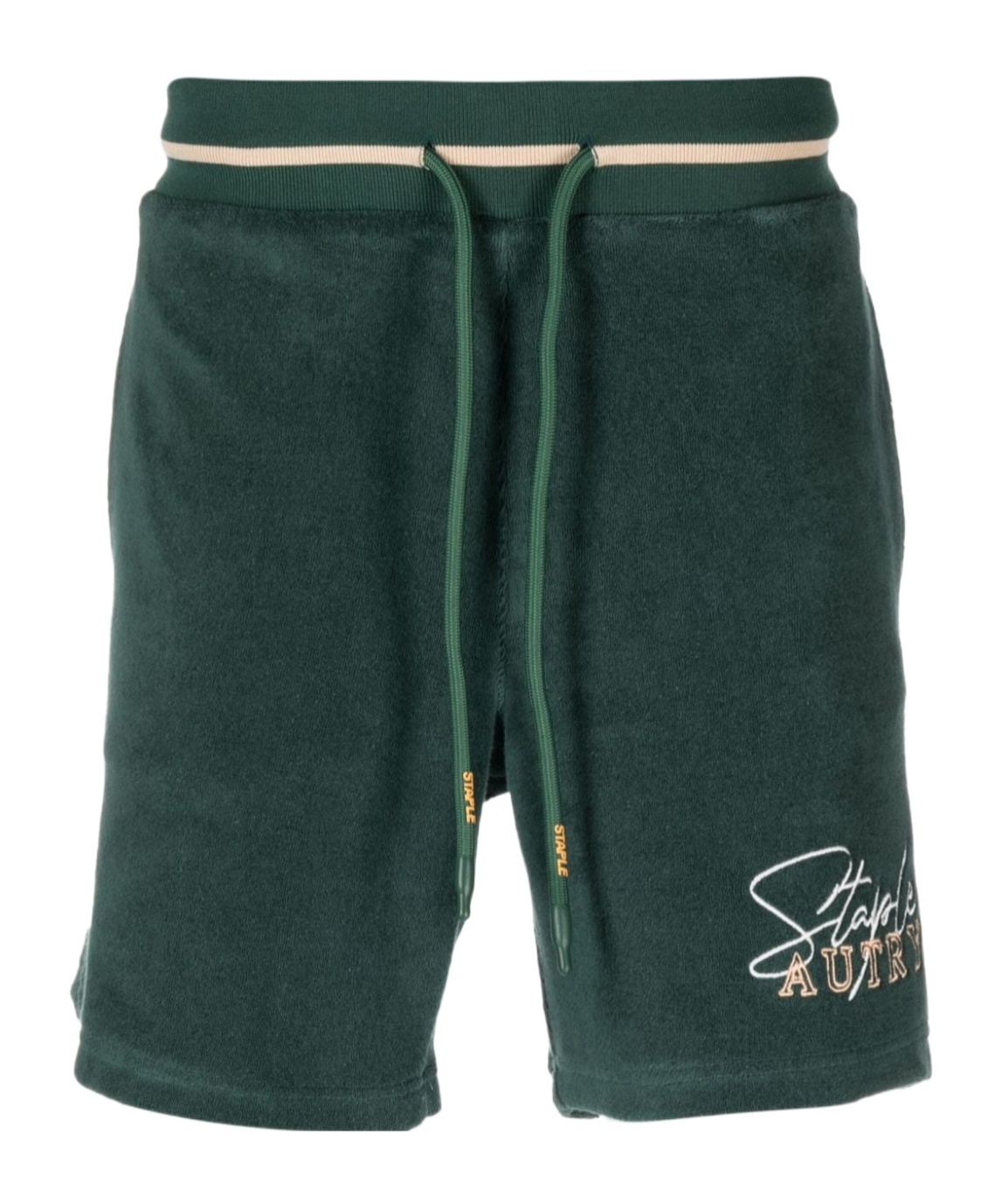 Autry Logo-embroidered Cotton-blend Track Shorts In Green