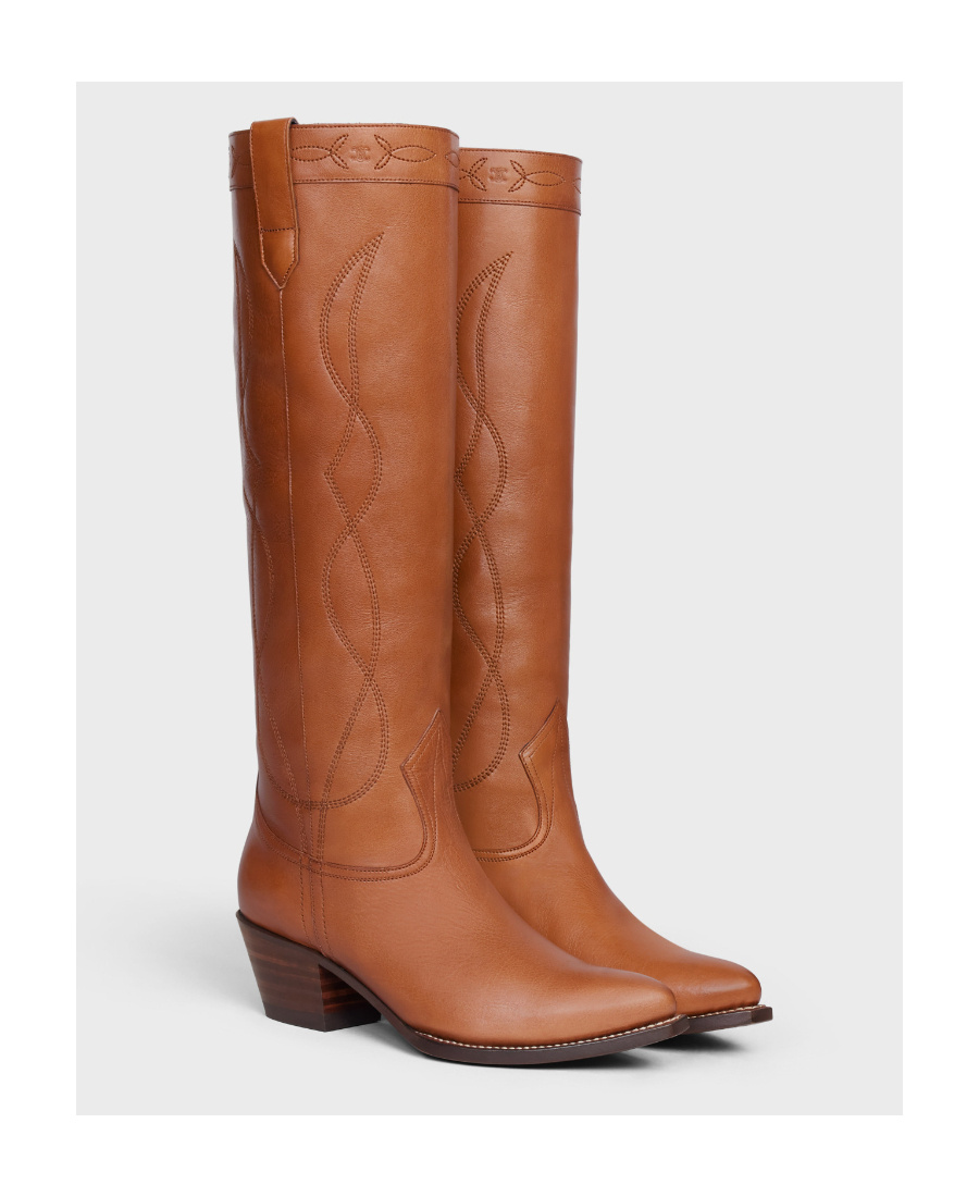 Celine Western Style Boots In Brown