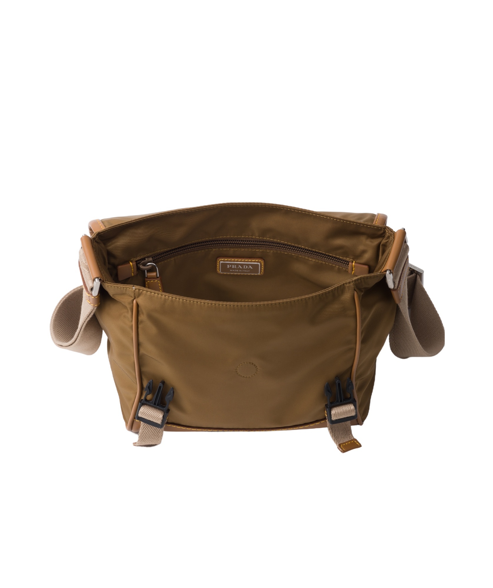 Prada Men's Re-nylon Messenger Bag In Brown
