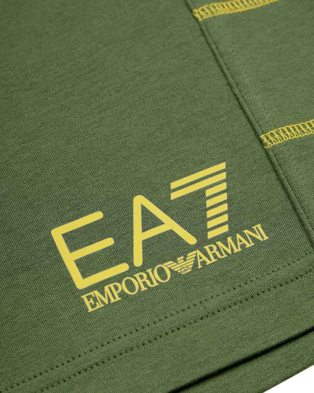 Ea7 Elastic Waist Shorts In Green