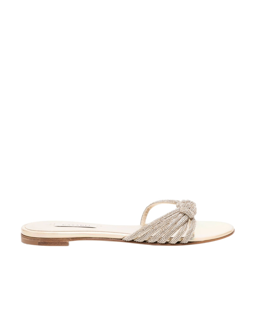Casadei Knot-detail Slide Sandals In Nude