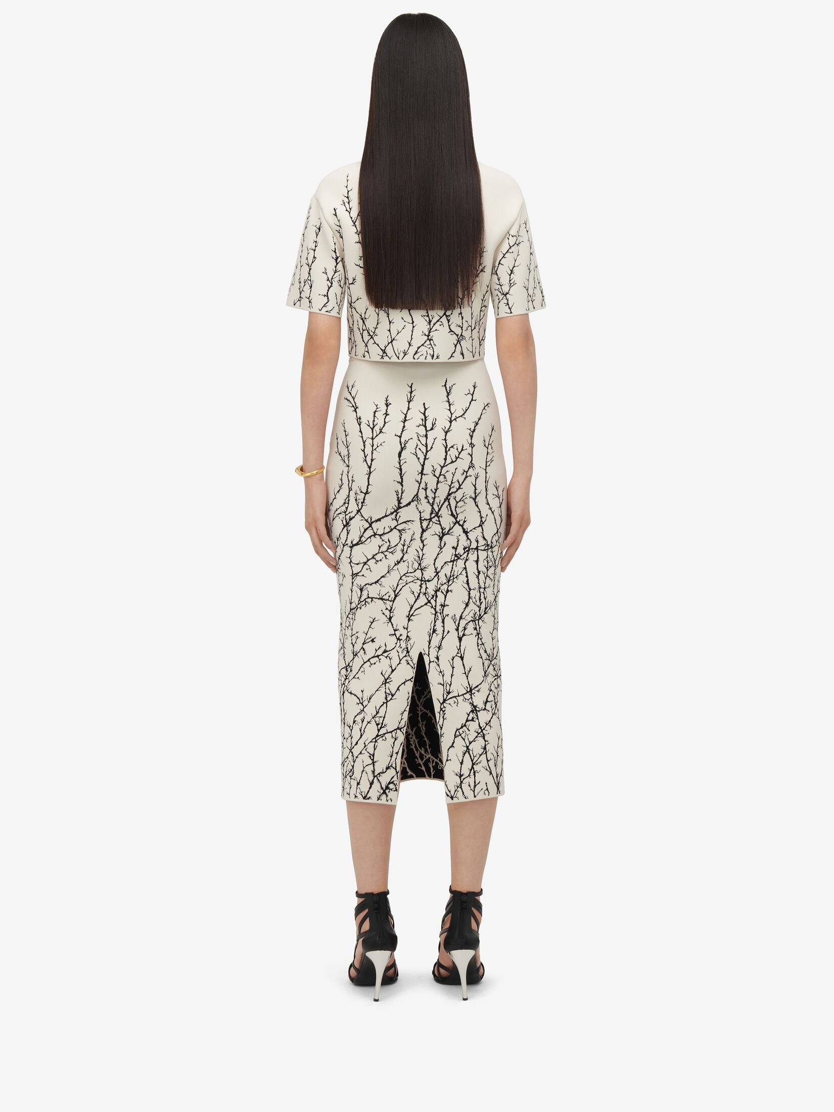 Shop Alexander Mcqueen Graphic-print Pencil Skirt In White