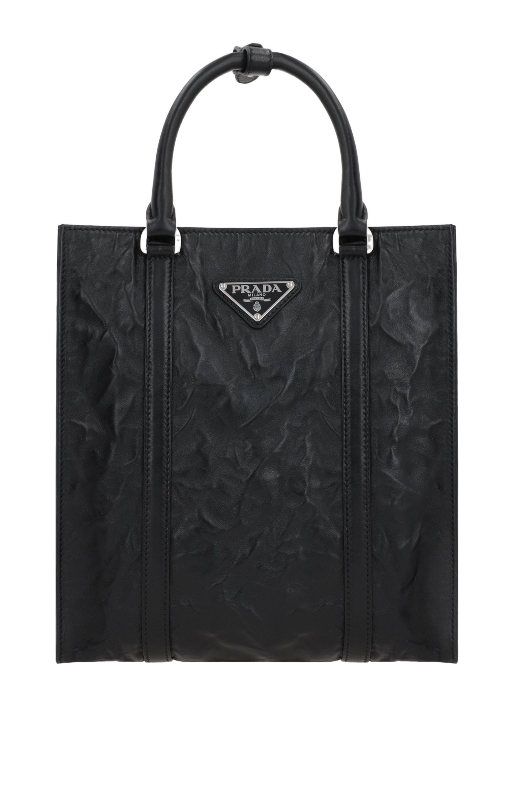 Prada Mini Zip Saffiano Leather Crossbody Bag In Black
