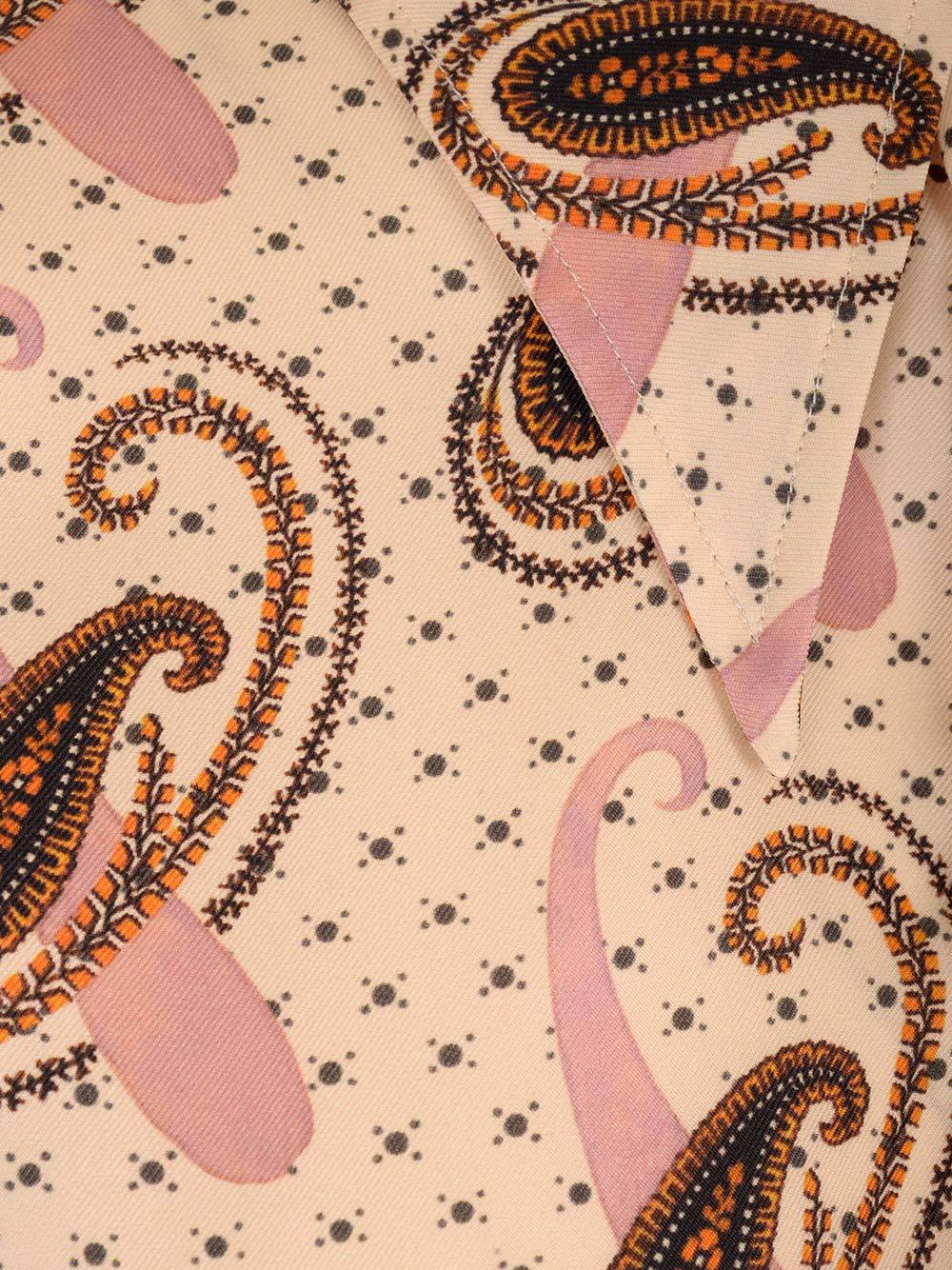 Etro Paisley Printed Silk Charmeuse Shirt In Nude