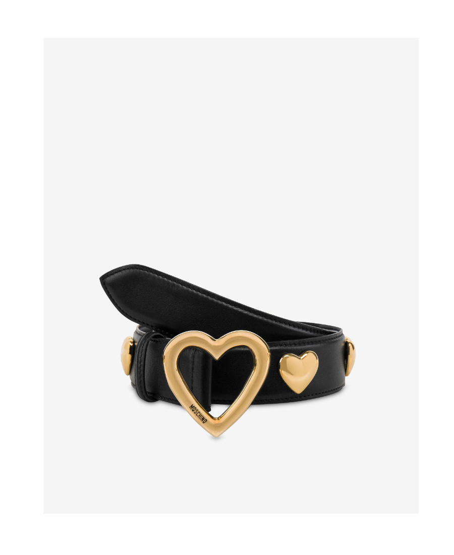 Moschino Logo Belt In Black