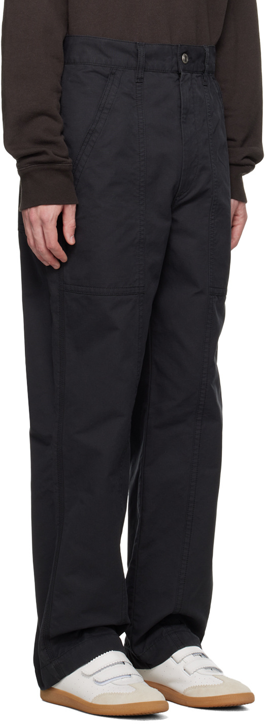 Isabel Marant Cotton Carrot Fit Pants With Belt Loops In Black