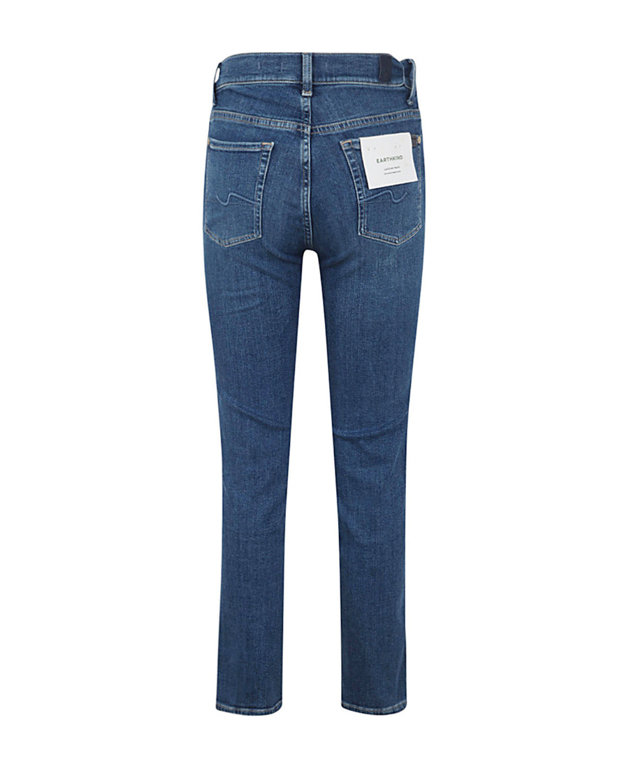 Shop 7 For All Mankind Slim Illusion Saturday Straight-leg Cropped Jeans In Blue