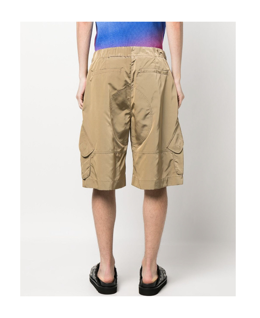 Versace Neutral Drawstring Cargo Shorts In Brown