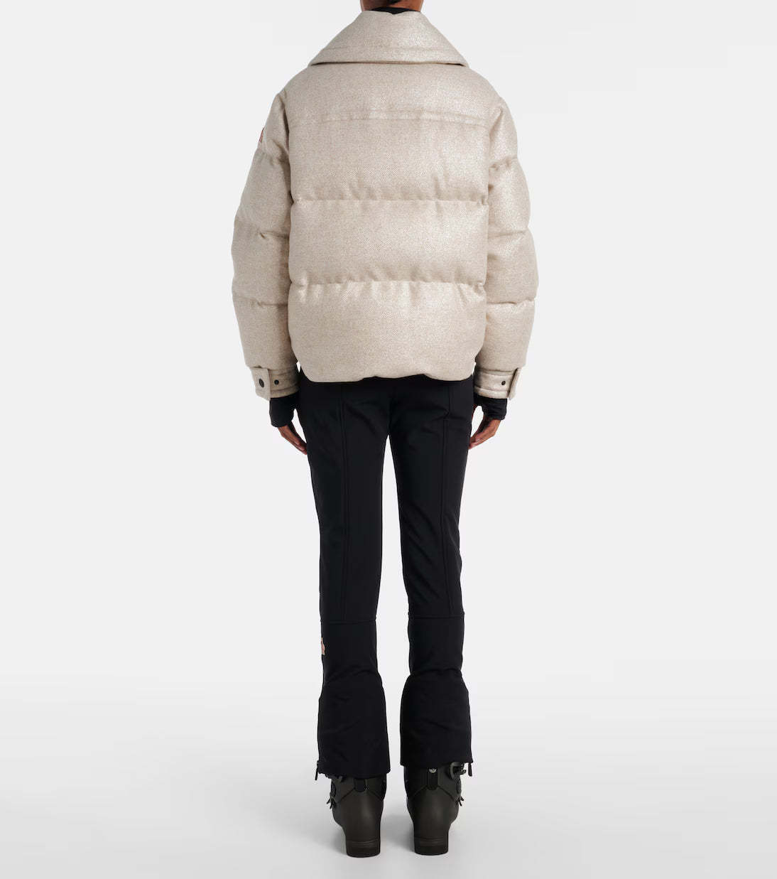 Moncler Sandane Wool-blend Down Jacket In Neutral