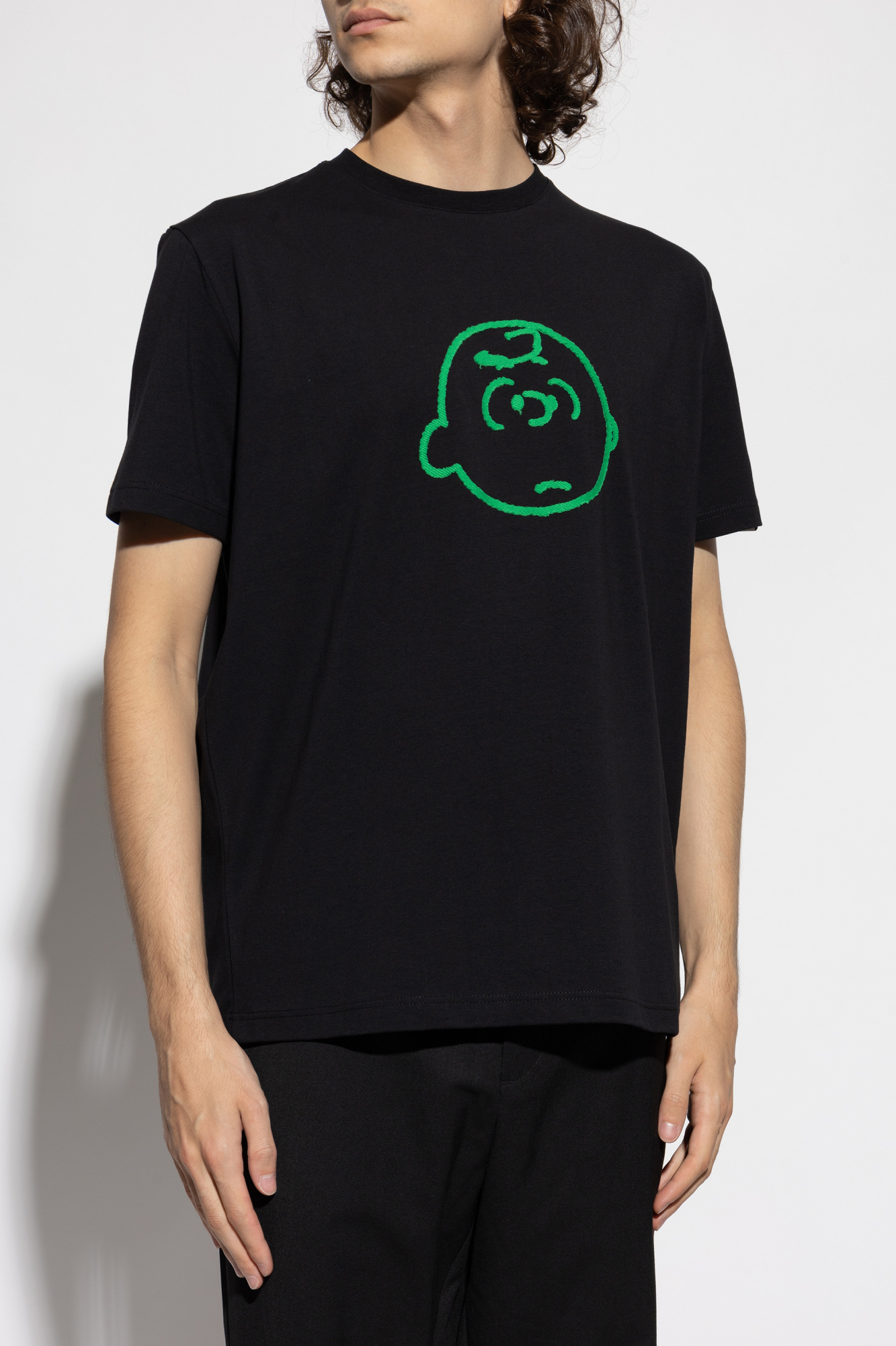 Iceberg Peanuts-embroidered T-shirt In Black