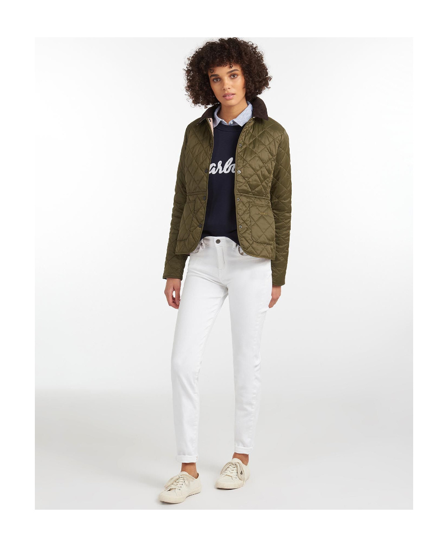 Barbour Diamond-quilted Field Jacket In Green
