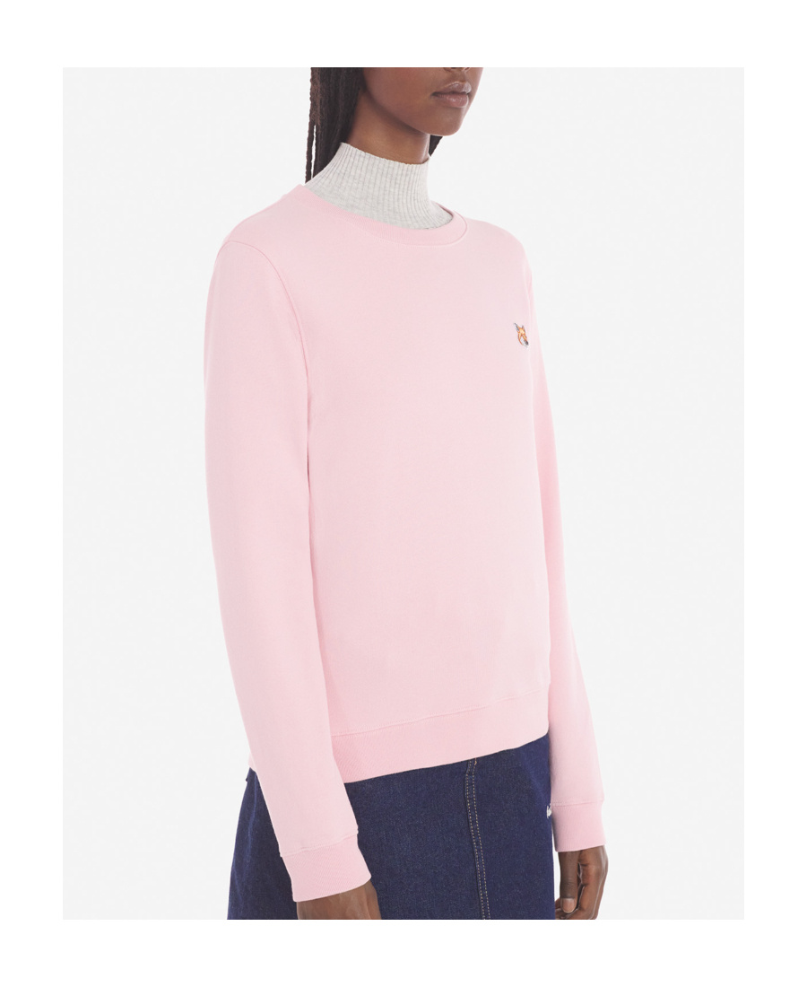 Maison Kitsuné Fox-motif Cotton Sweatshirt In Pink