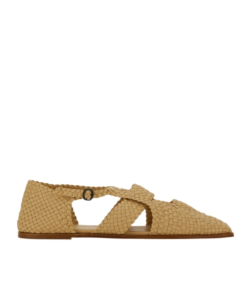 Hereu Serra Interwoven Slippers In Nude