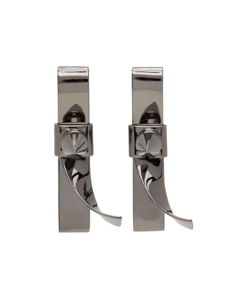 We11 Done Logo Earrings In Gray