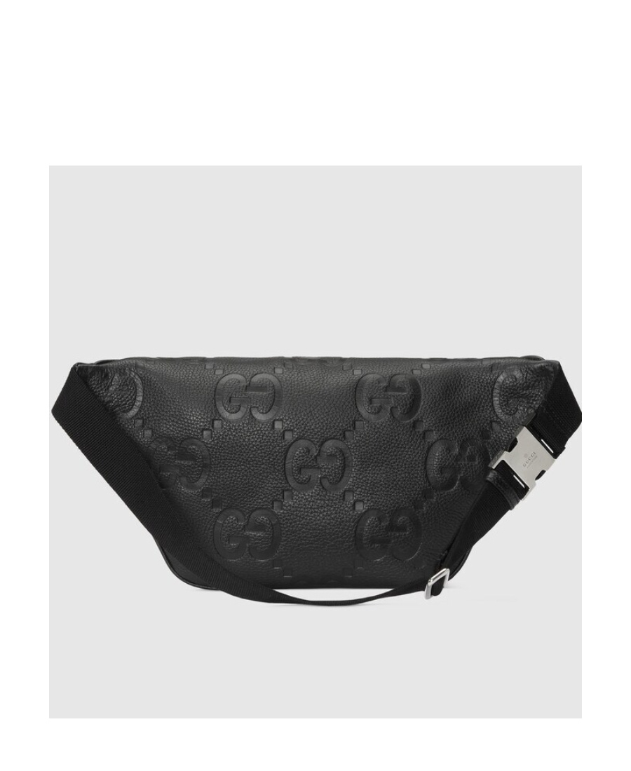 Gucci Jumbo Gg Monogram Embossed Belt Bag In Black