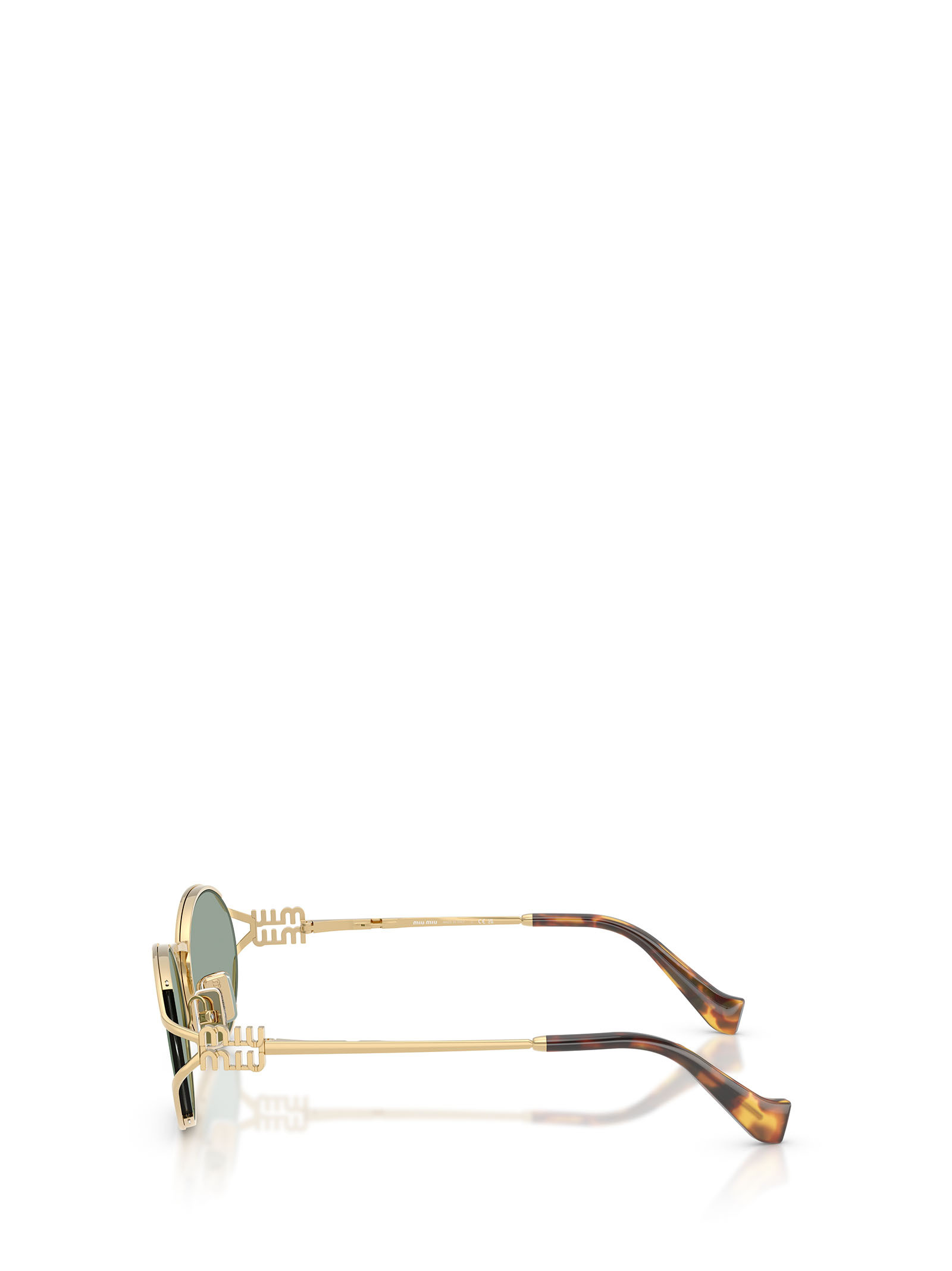 Miu Miu Round-frame Sunglasses In Green