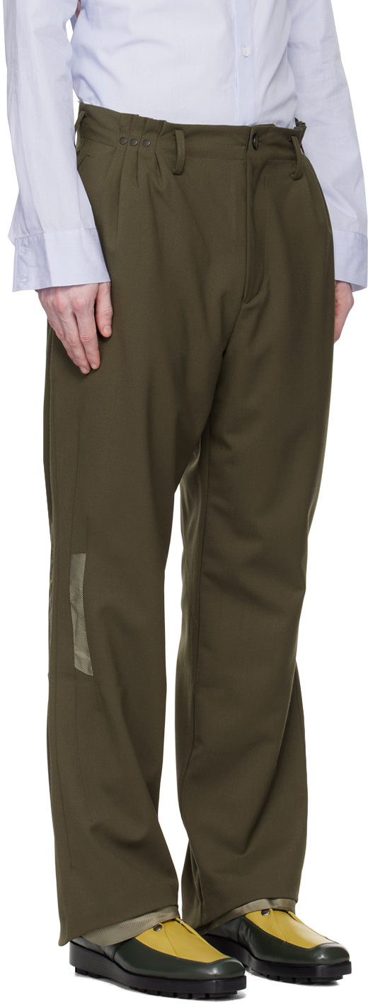 Kiko Kostadinov Khaki Orson Trousers In Green