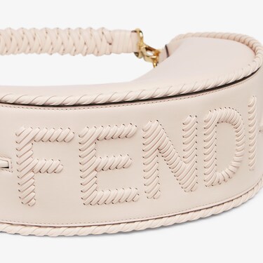 Fendi Graphy Small Leather Shoulder Bag In Nude