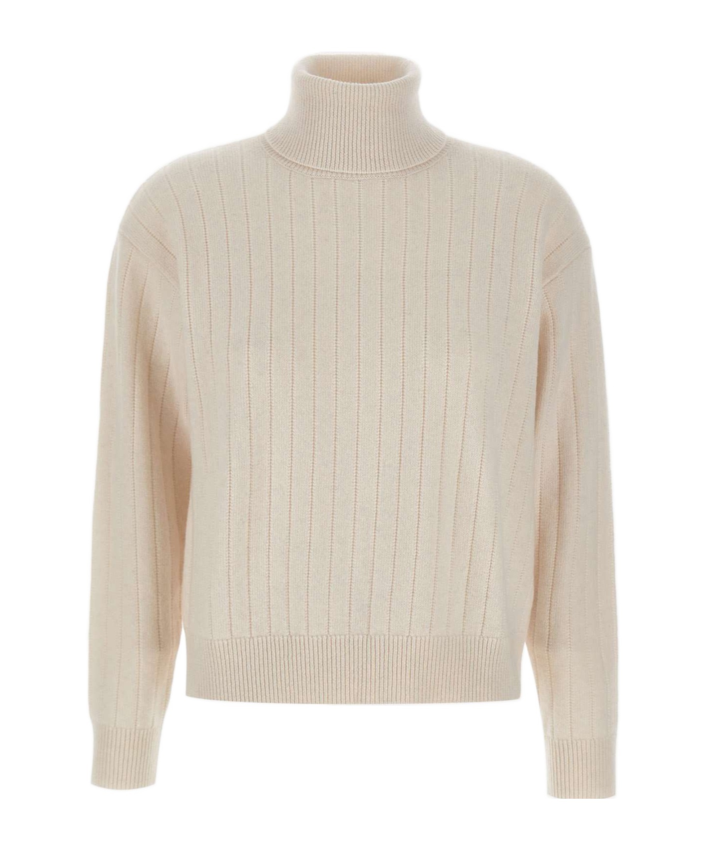 Eleventy Turtleneck Ribbed Sweater In Neutral