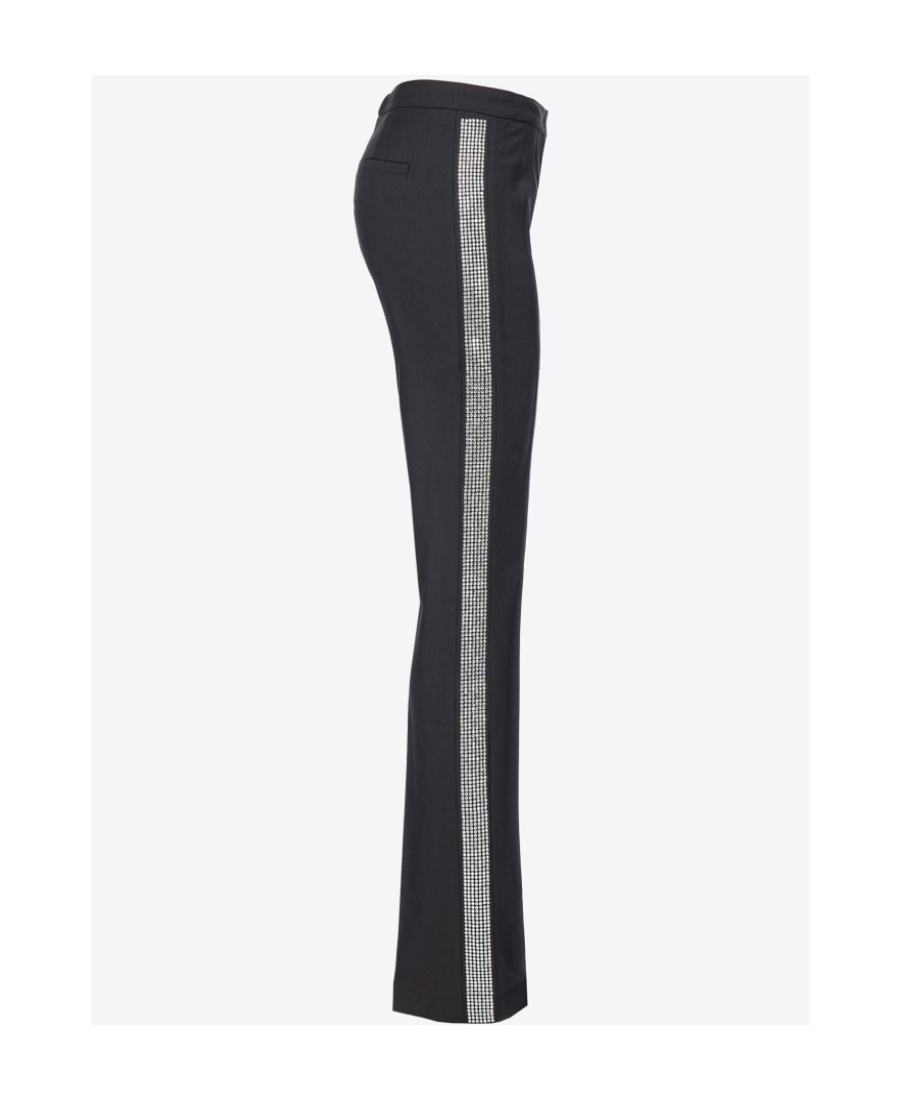 Pinko Trousers With Side Detailing And Fabric Blend In Black