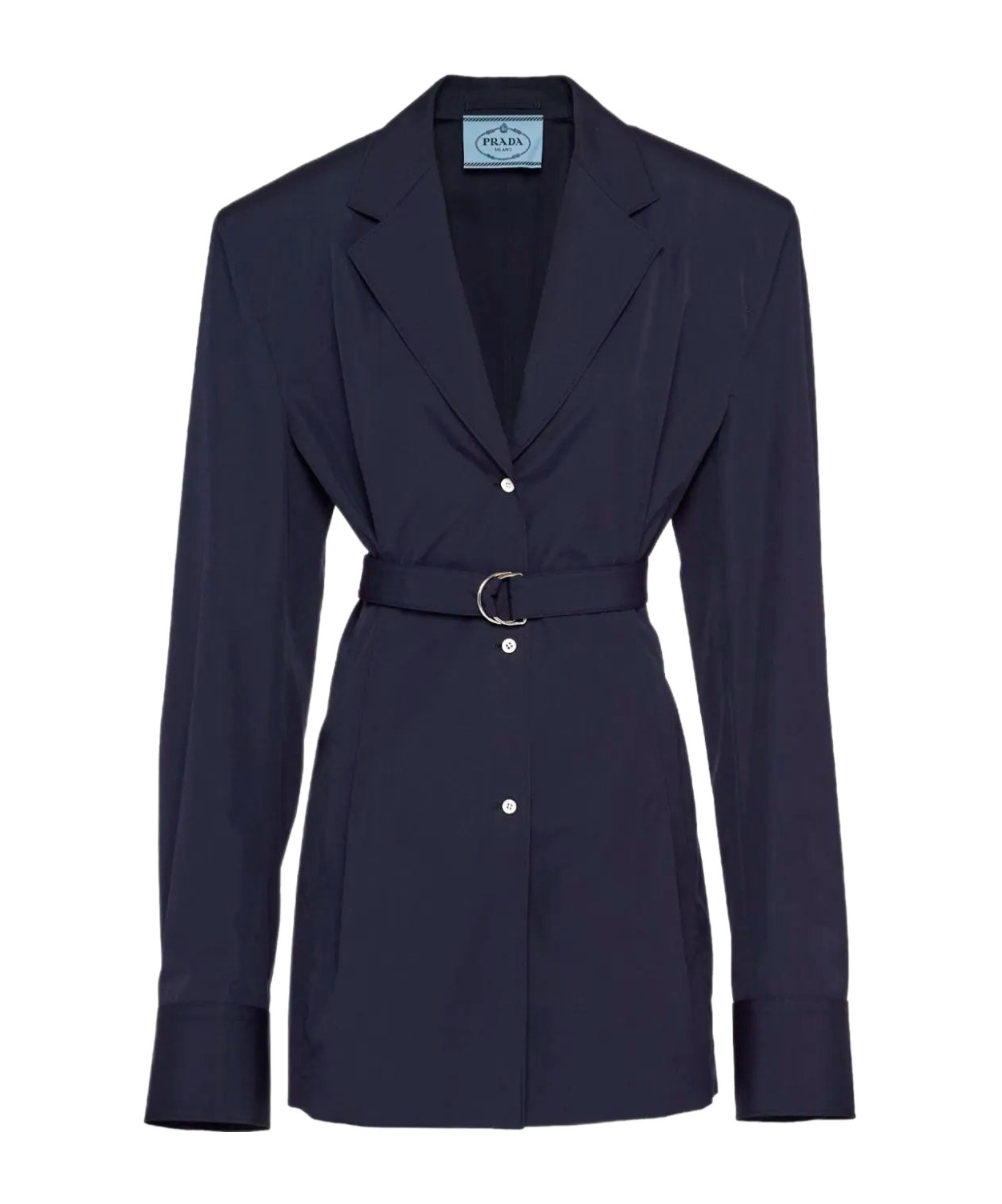 Prada Women Single-breasted Light Mohair Jacket In Blue