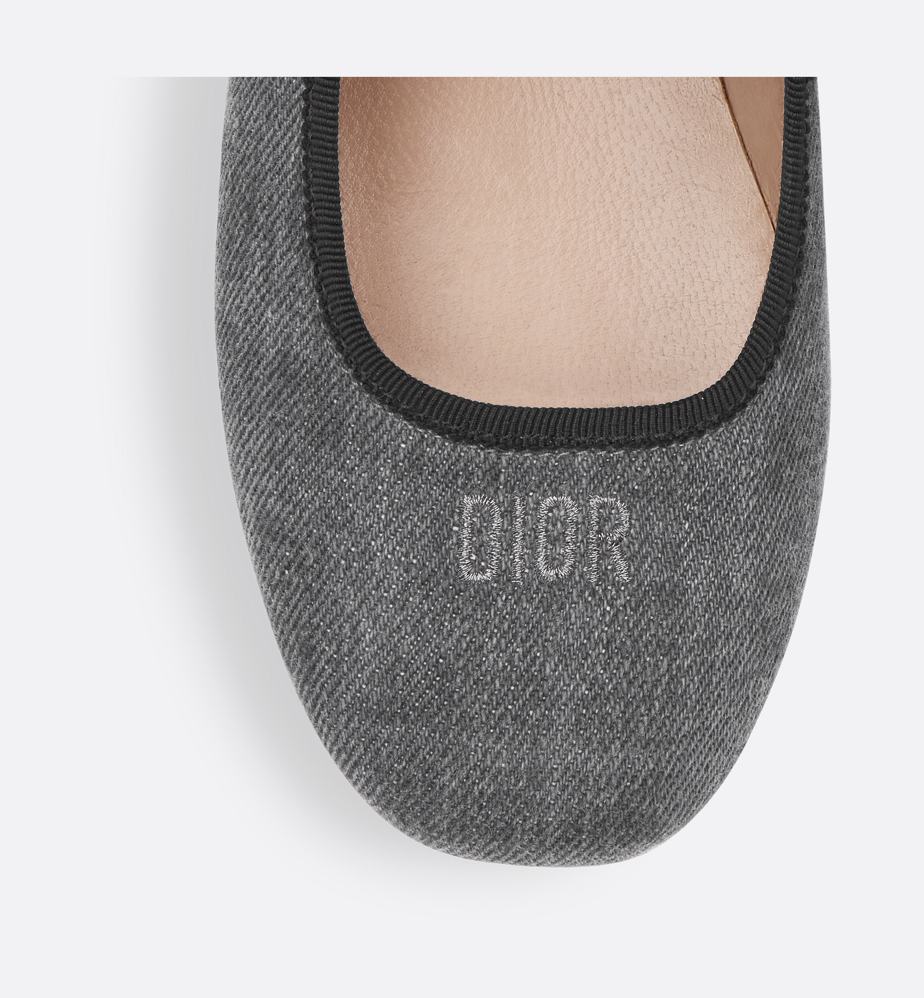 Dior Round-toed Ballet Flats In Gray