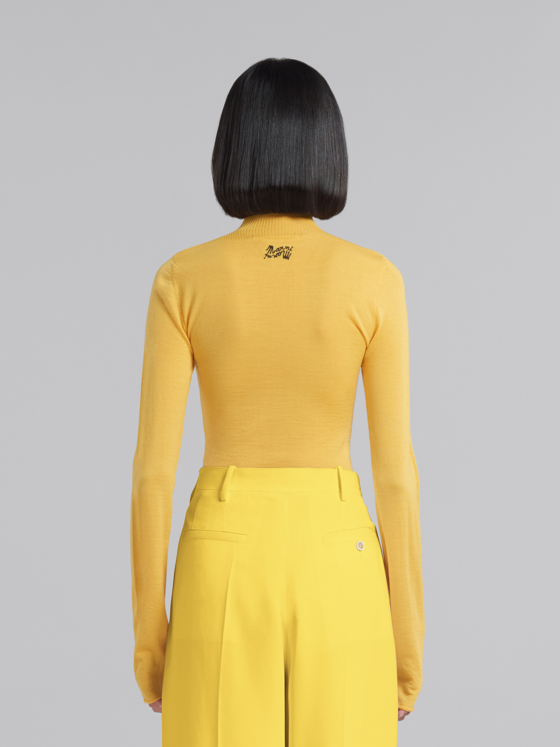 Marni Fine-knit Virgin-wool Jumper In Yellow