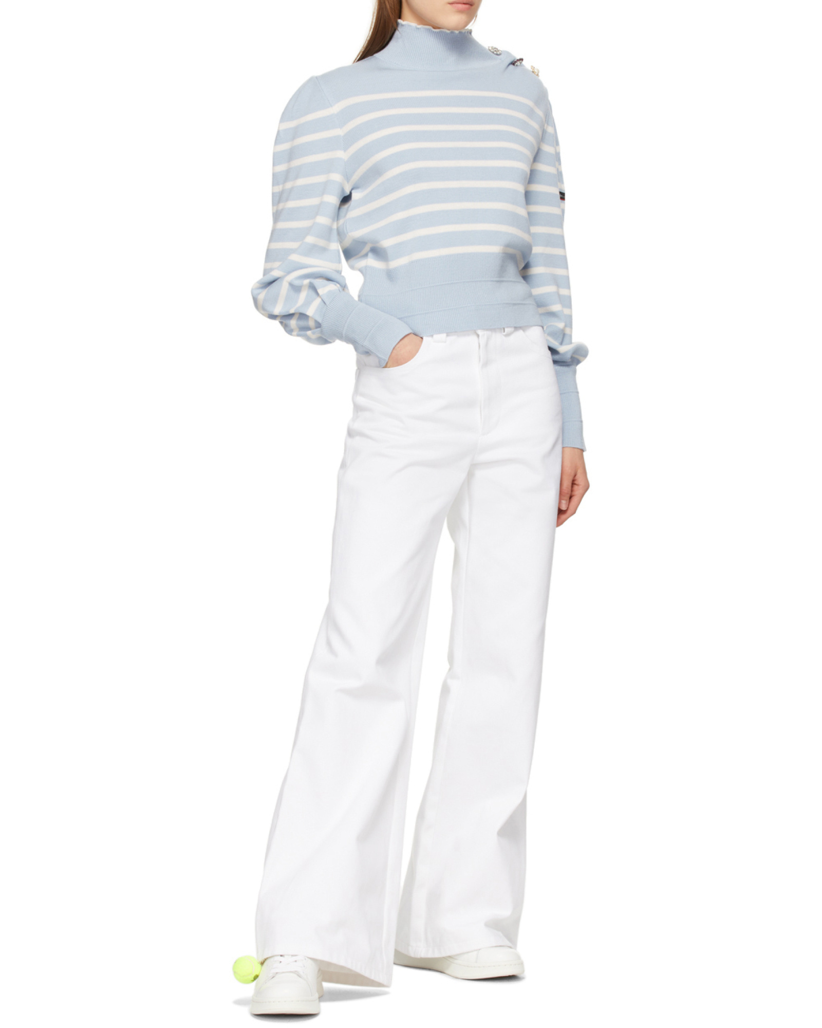 Marc Jacobs The Flared Mid-rise Trousers In White