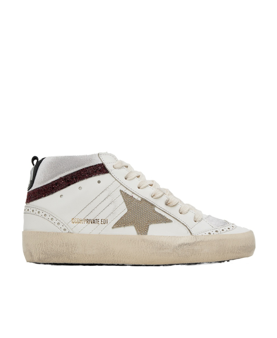 Golden Goose Star Patch Lace-up Sneakers In White