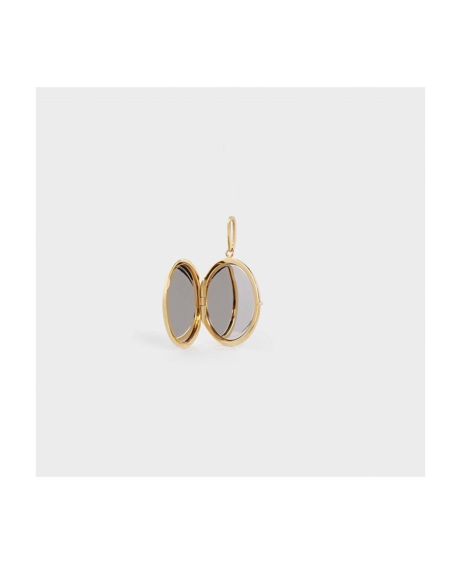 Celine Oval Mirror Commemorative Medallion Pendant In Yellow
