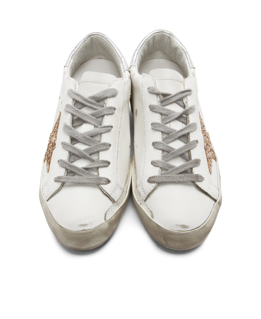 Golden Goose Super-star Leather Sneakers - Women's - Buffalo Leather/fabric/rubber In White
