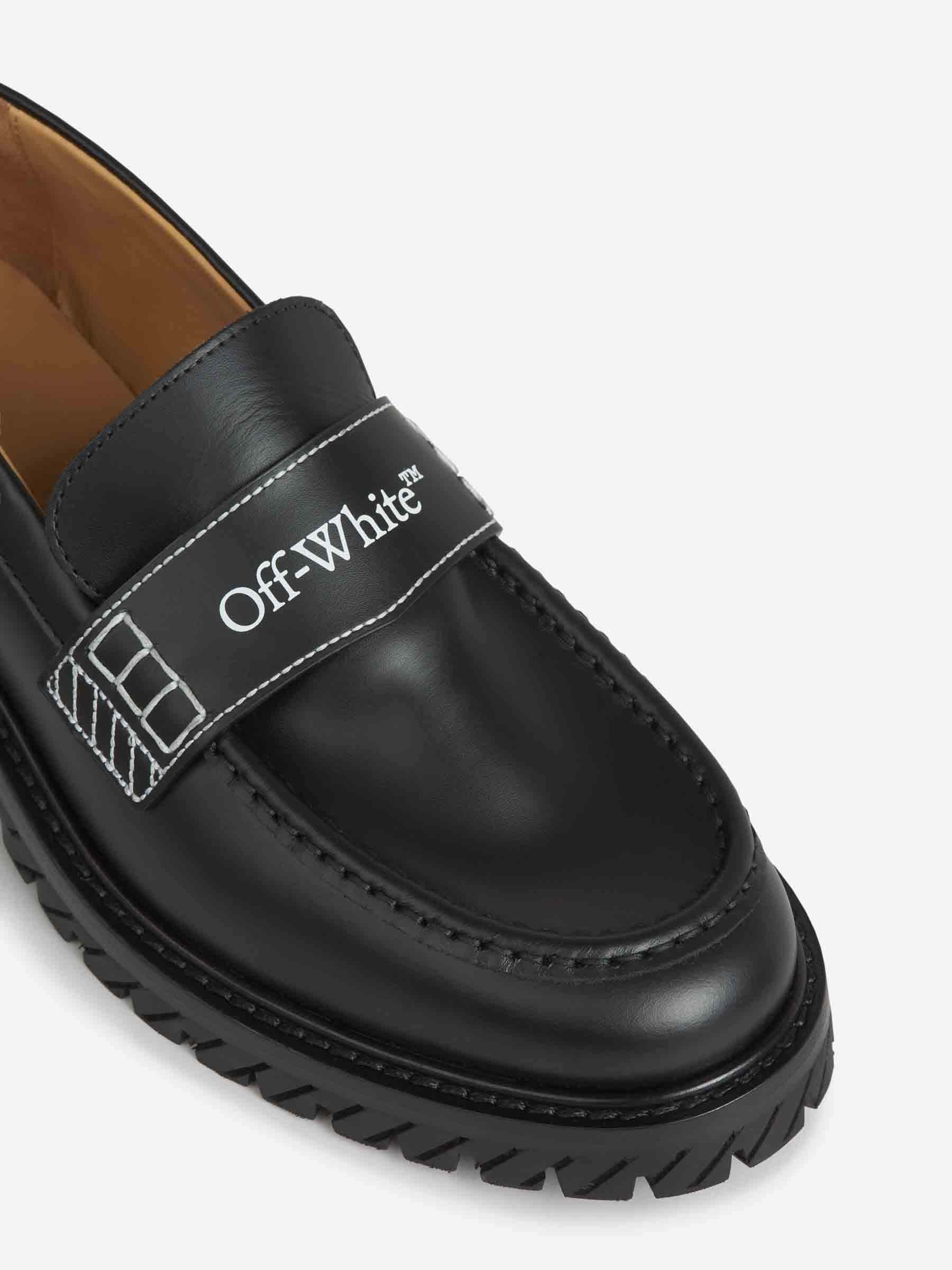 Off-white Logo Loafers In Black