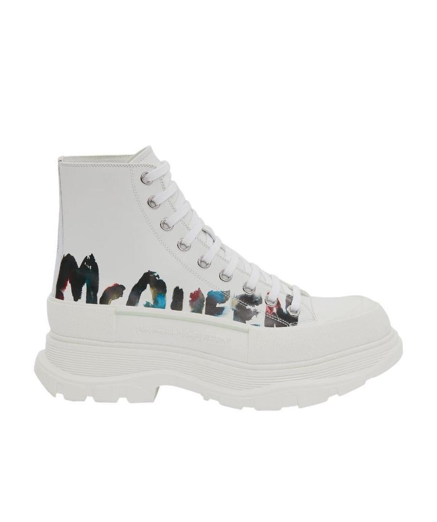 Shop Alexander Mcqueen Tread Slick High-top Sneakers In White