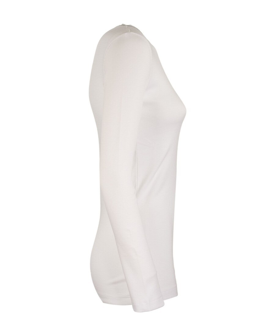 Brunello Cucinelli White Cotton Long Sleeves T-shirt In White