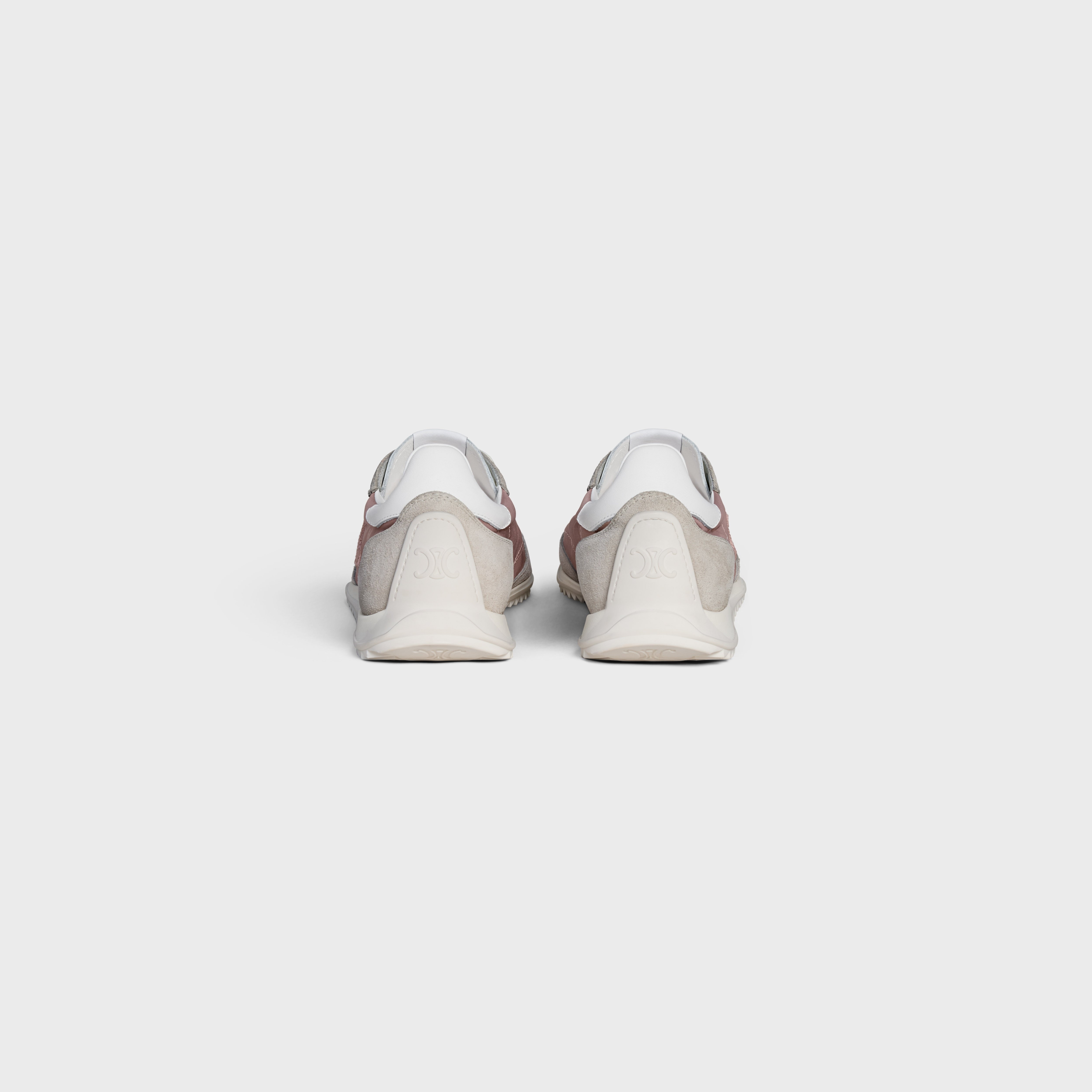 Celine Racer Low Top Sneaker In Nylon, Suede Calfskin And Calfskin In Gray