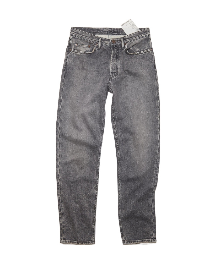 Acne Studios Distressed Five-pocket Faded Shorts With Belt Loops In Gray