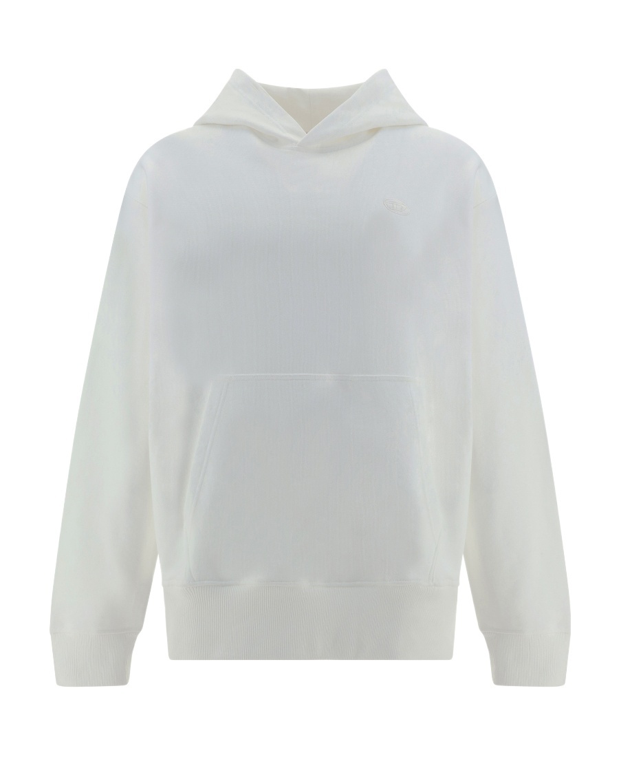 Diesel Macs Logo-embroidered Cotton Hoodie In Gray