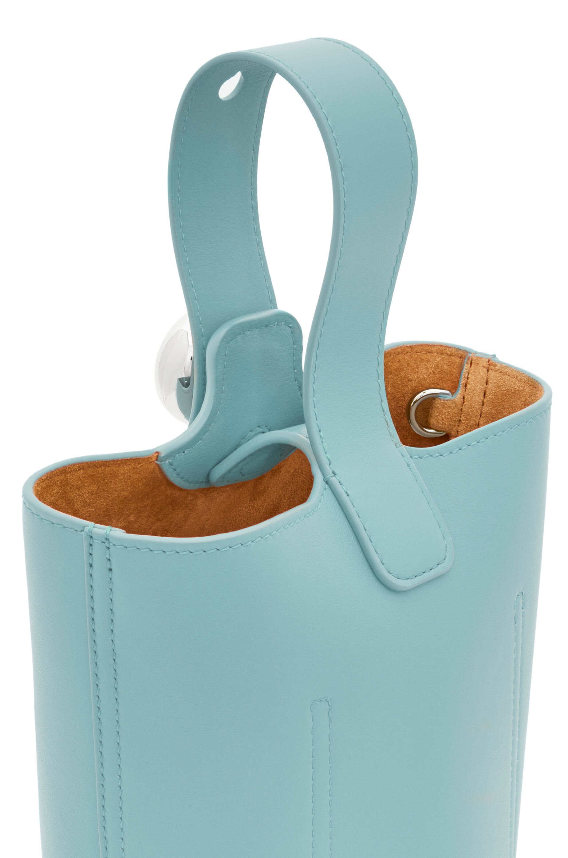 Loewe Mini Pebbled Leather Bucket Bag In Blue