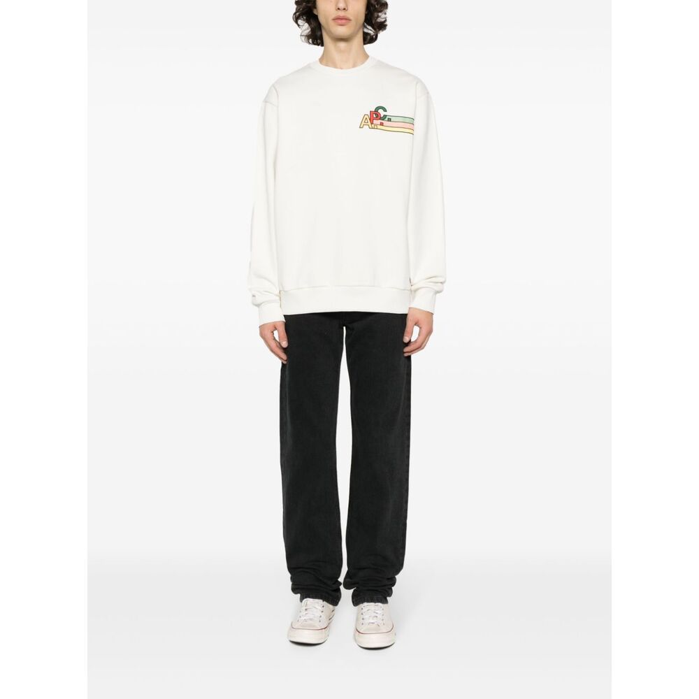 Apc Spring Cotton Sweatshirt In White