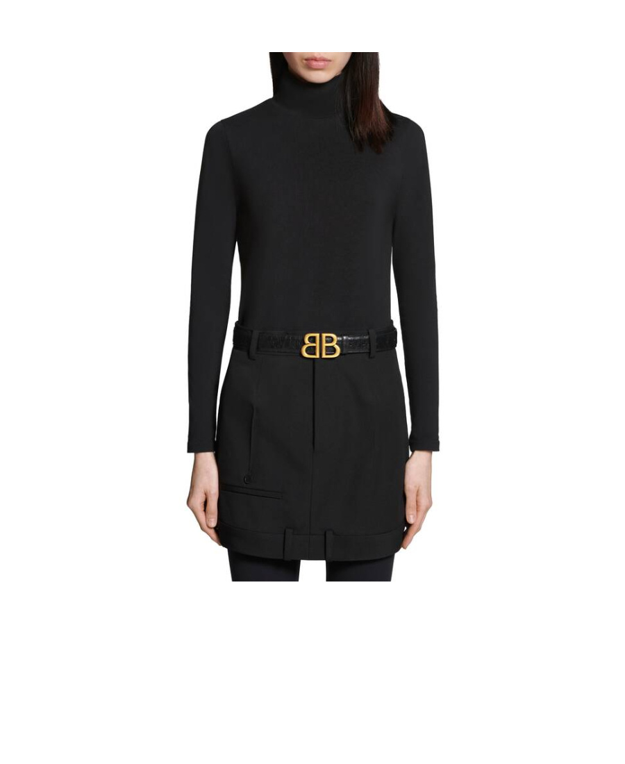 Balenciaga Logo-plaque Belt In Black