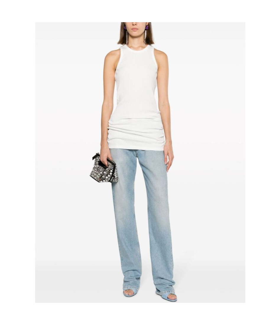 Shop Attico The Ribbed Tank Top In White