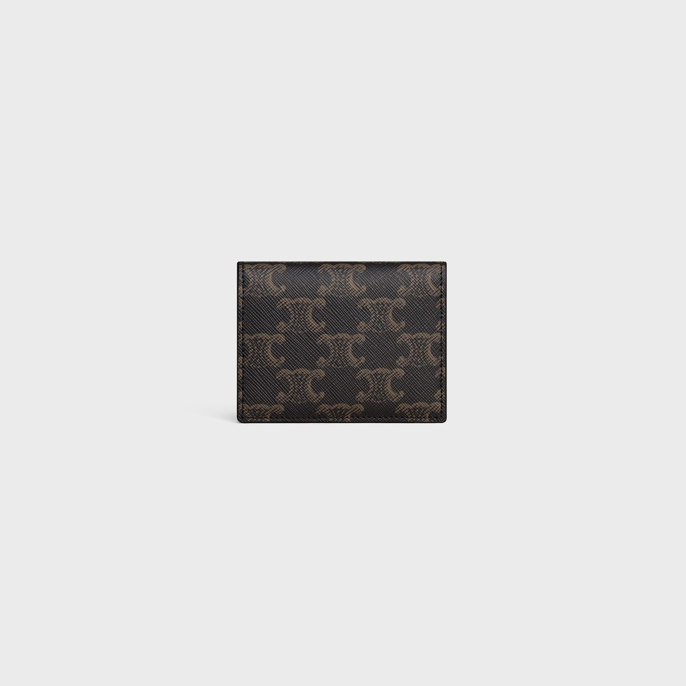 Celine Bi-fold Card Holder In Triomphe Canvas In Brown