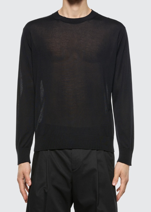 Laneus Relaxed Fit Polo Knitwear In Luxurious Wool-cashmere Blend In Black