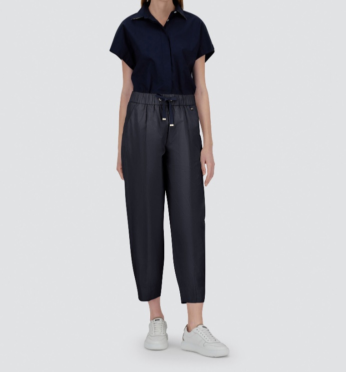 Herno New Techno Taffeta Trousers In Blue