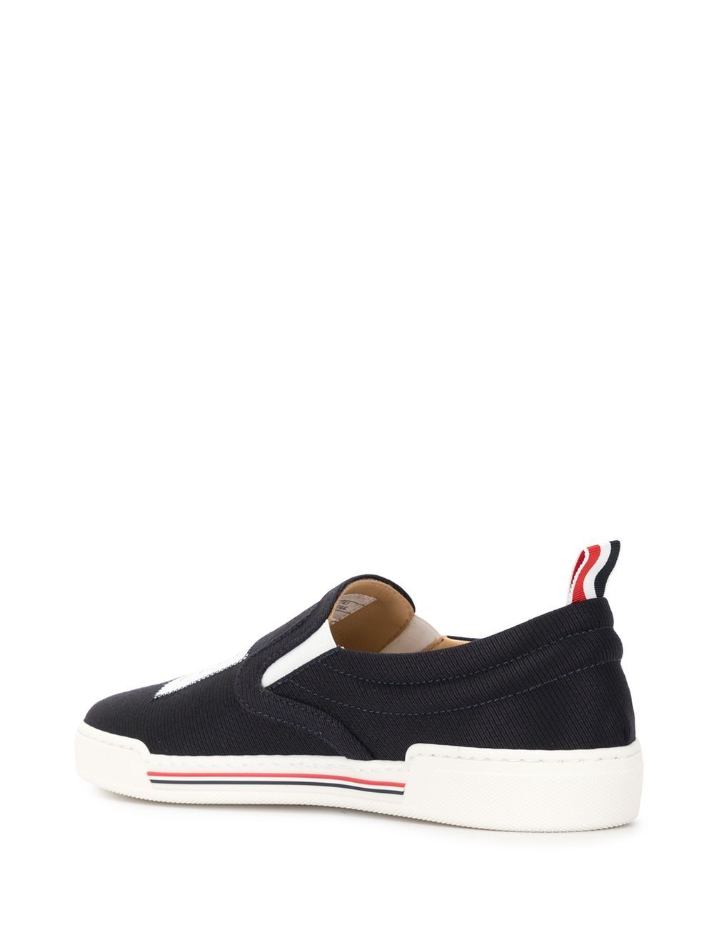 Thom Browne Logo-patch Slip-on Sneakers In Black