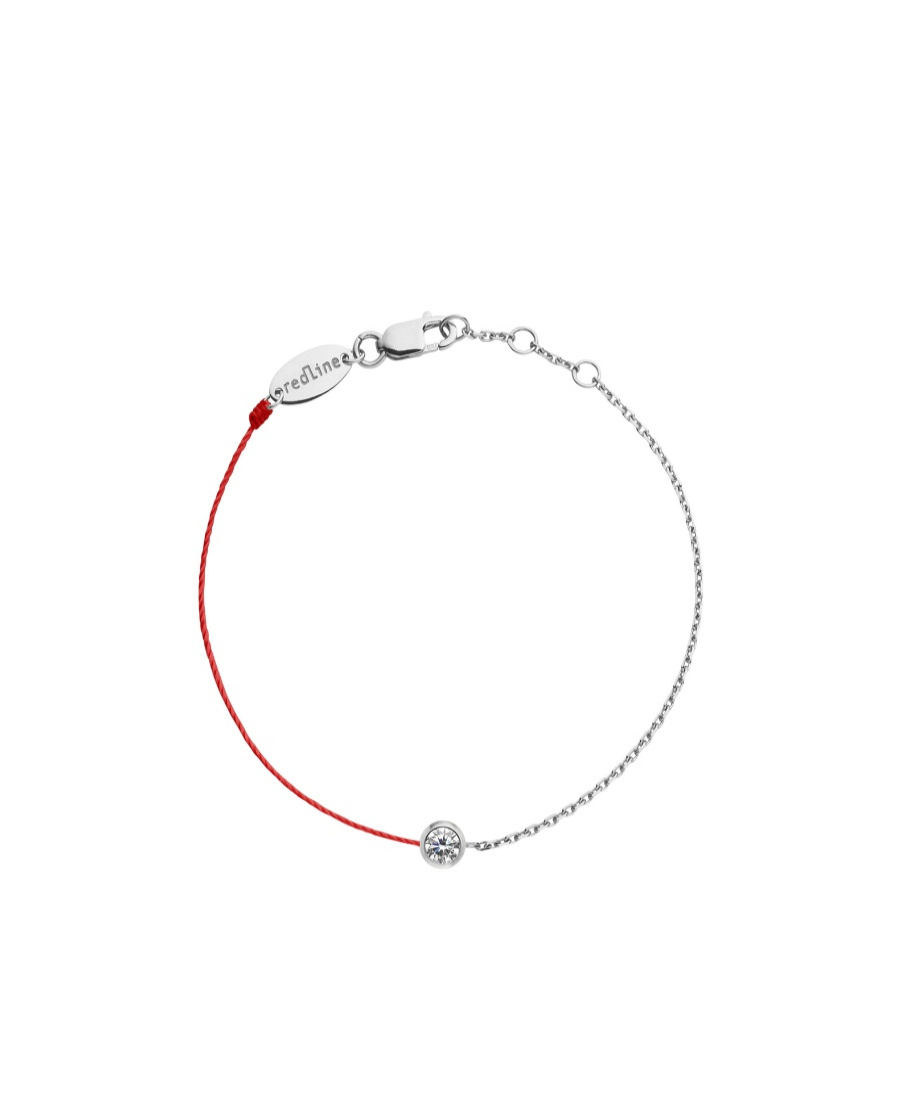 Redline Round Diamond Half-rope Bracelet In White