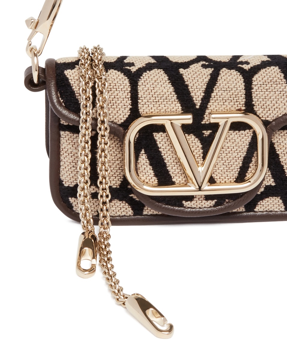 Valentino Micro Loco Shoulder Bag In Nude