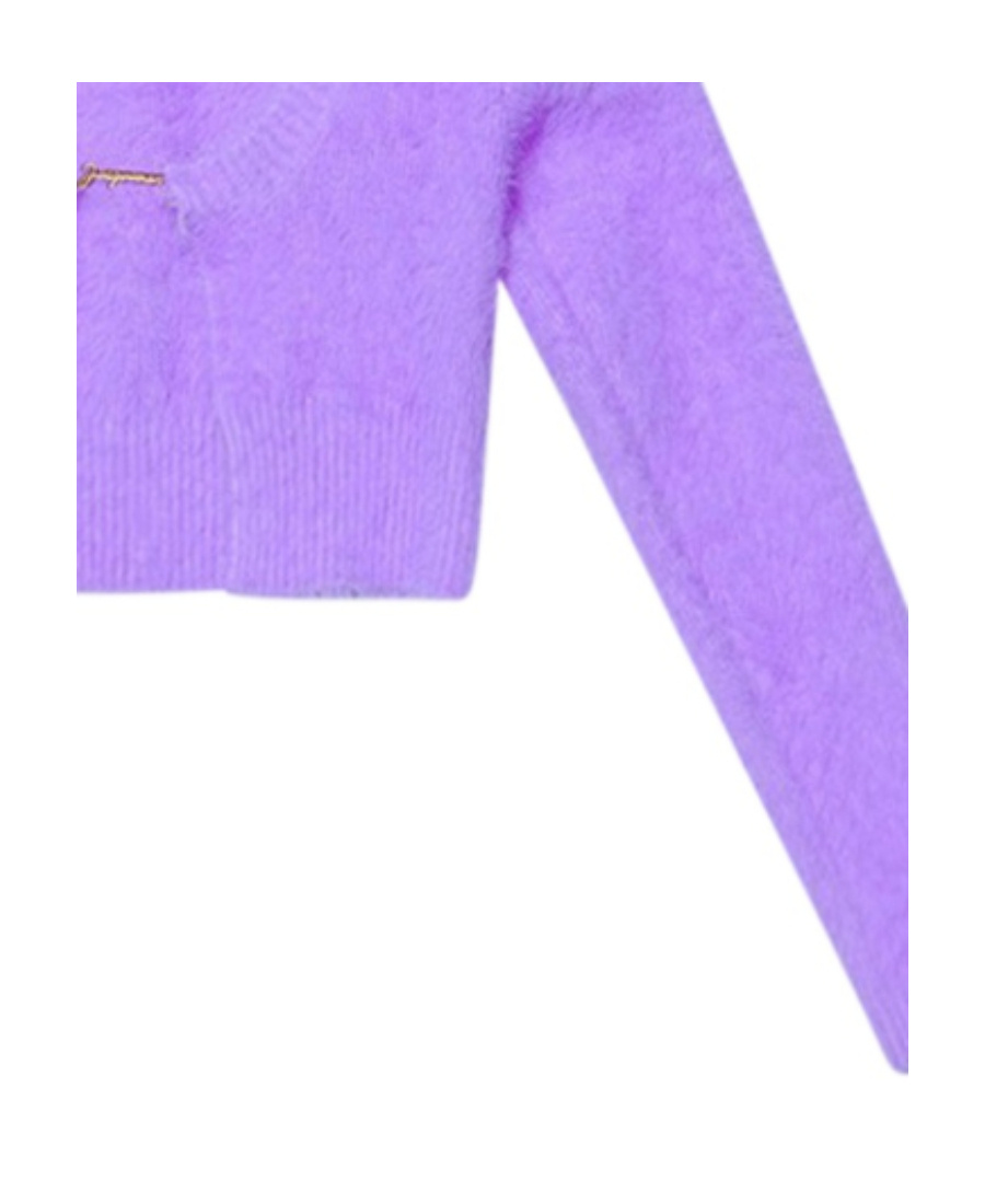Jacquemus La Maille Neve Manches Longues Cardigan In Purple